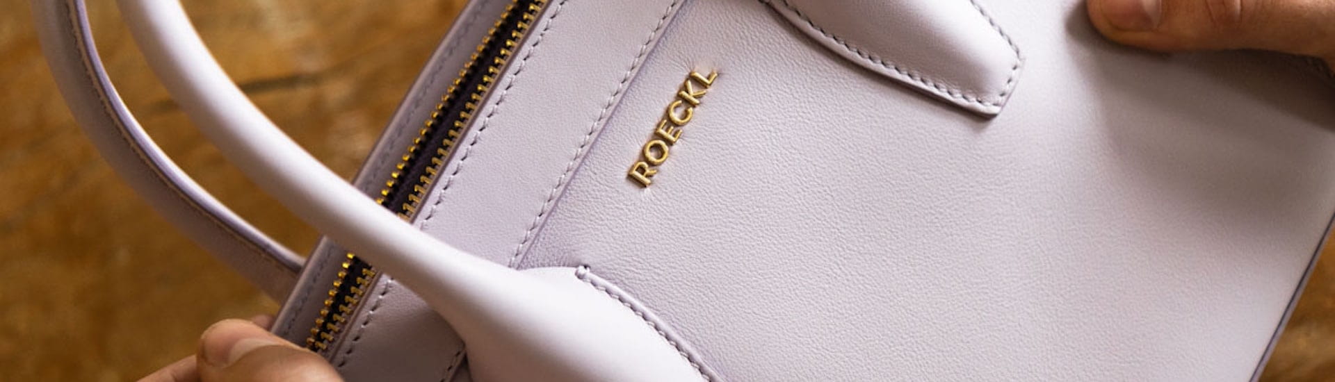 Close-up of the Mathilde crafted small bag in purple.