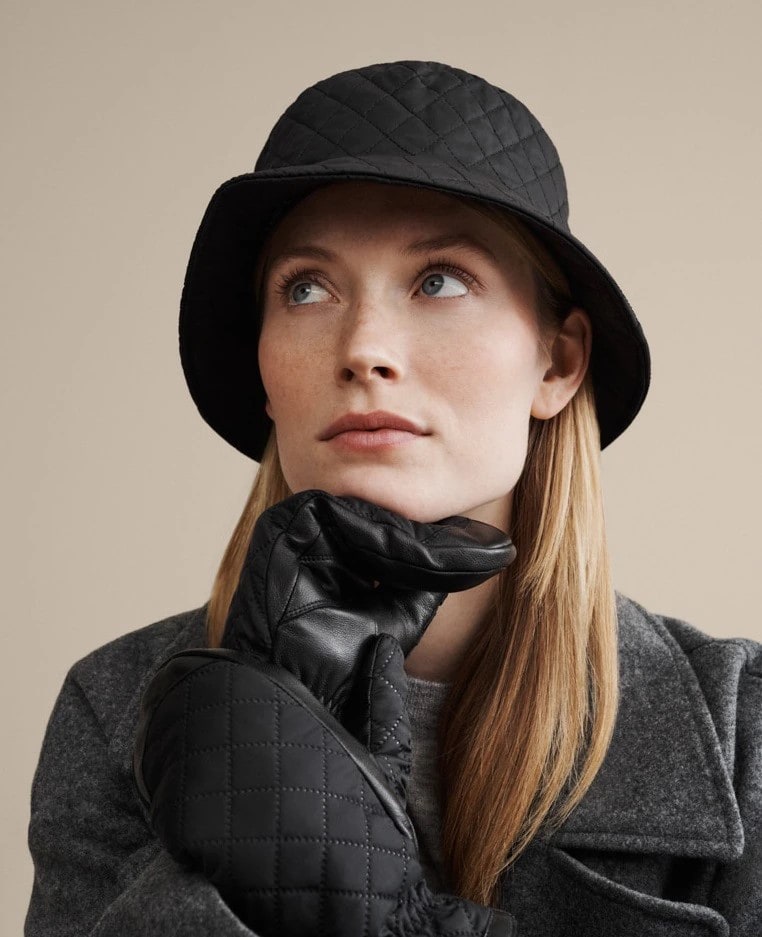 Buckethat Bradford in black with quilting