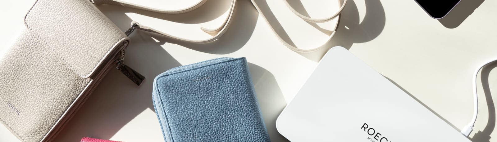 Cross-body leather cell phone case in different colors