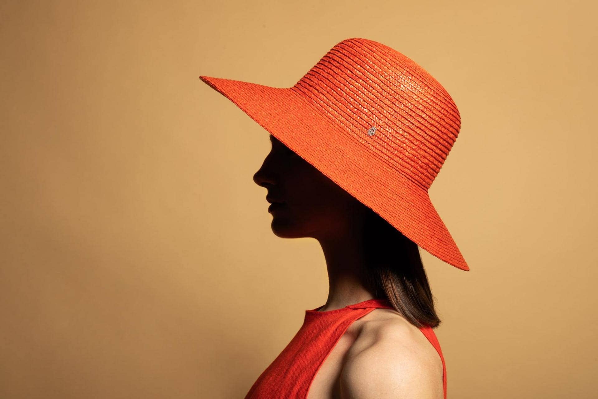 Hat Montpellier in orange from straw