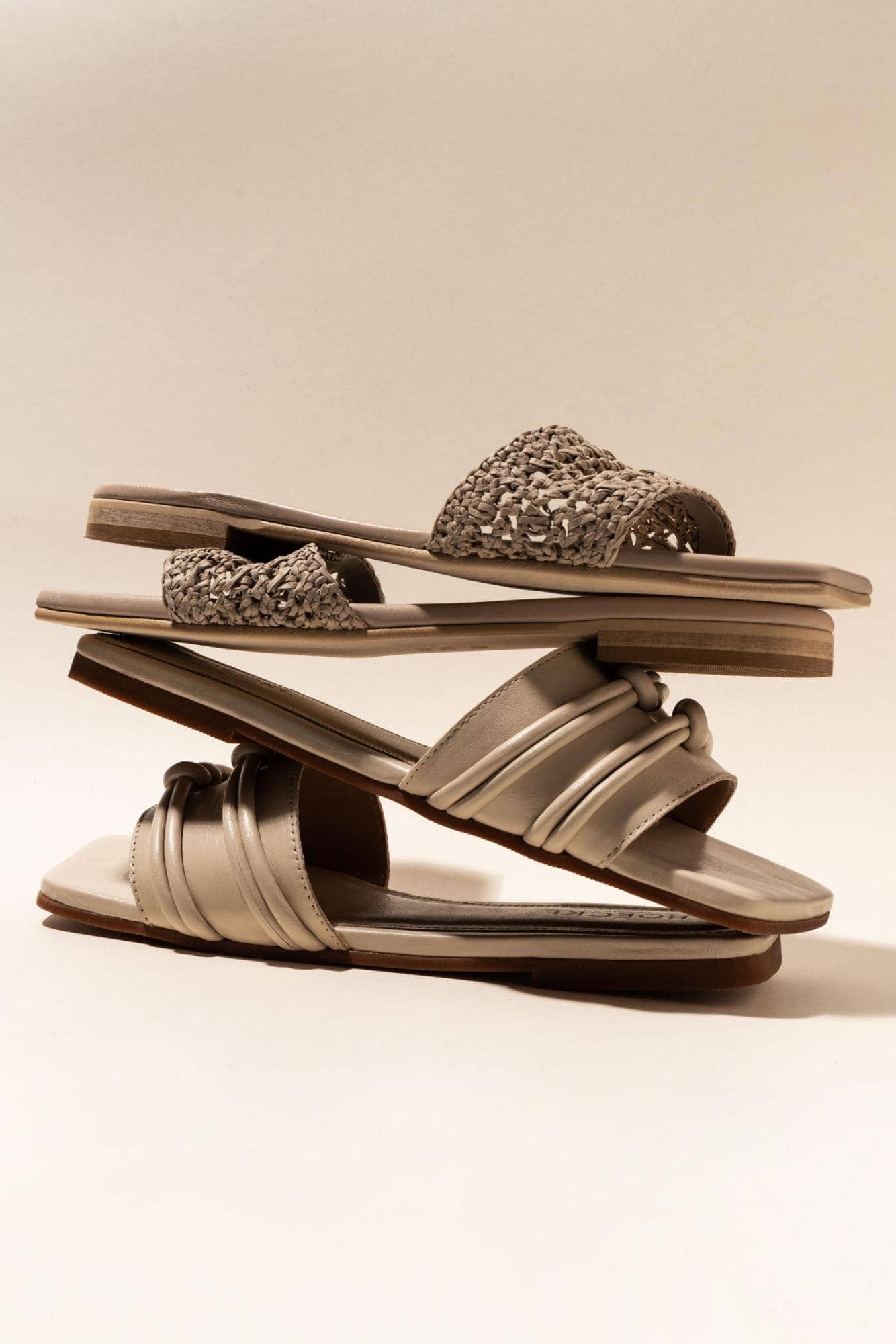 Roeckl sandals Benita cowhide leather in beige