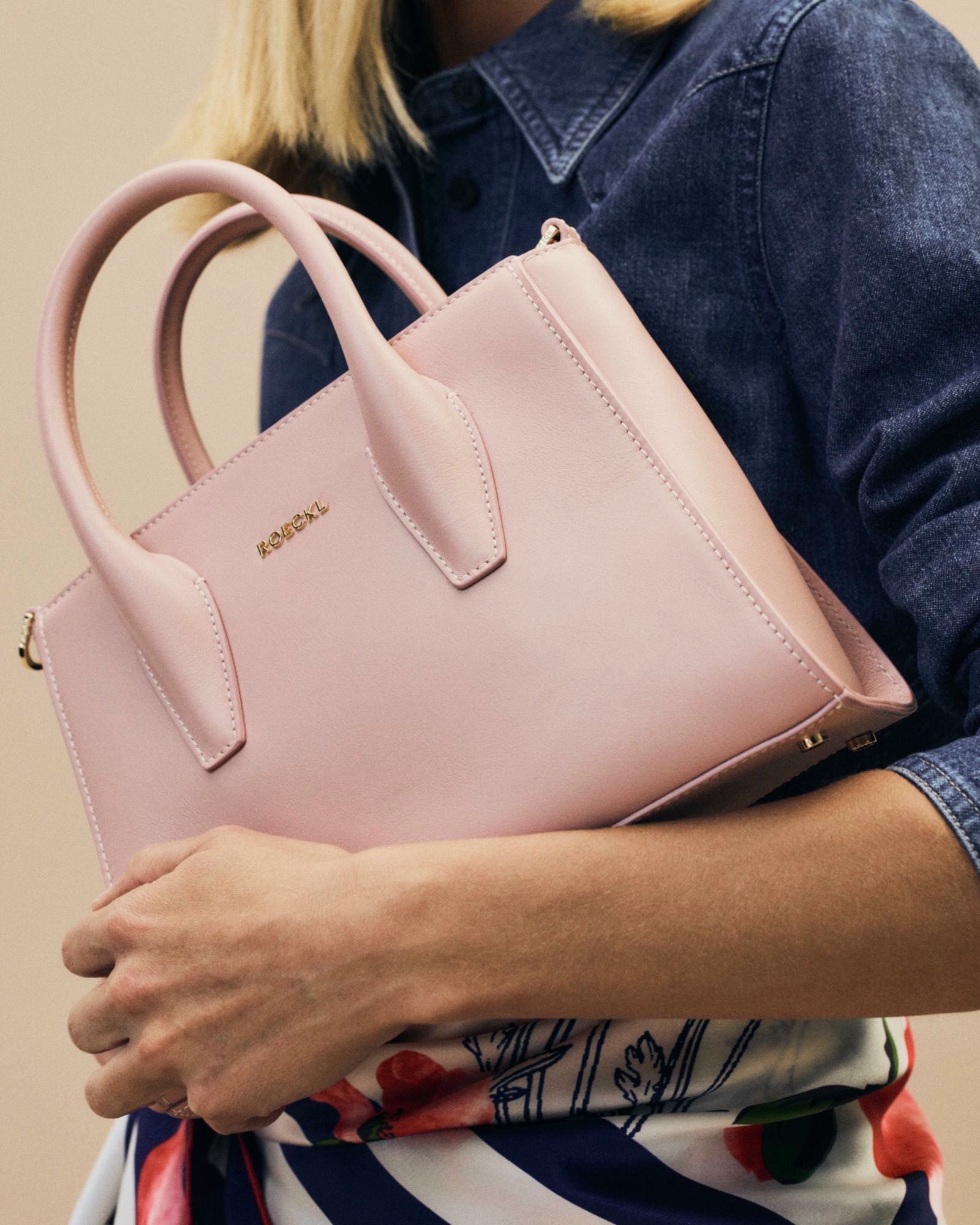 Handtasche Ruby in rosa aus Rinds-Nappaleder