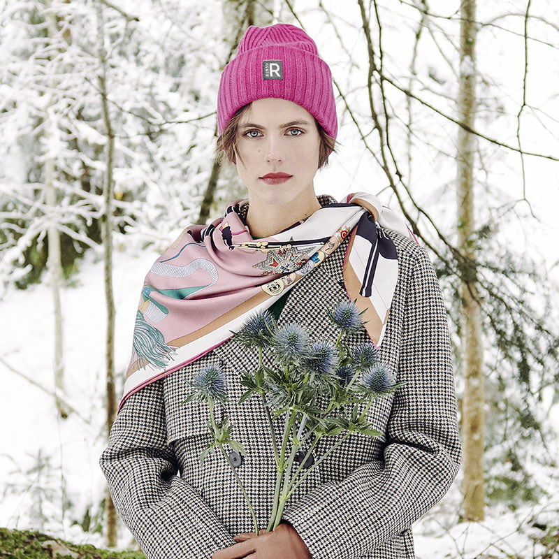 Seidentuch Celtic Tunes in rosa aus Seiden Twill