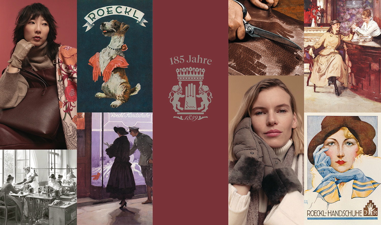 Collage aus modernen und historischen ROECKL Werbekampagnen