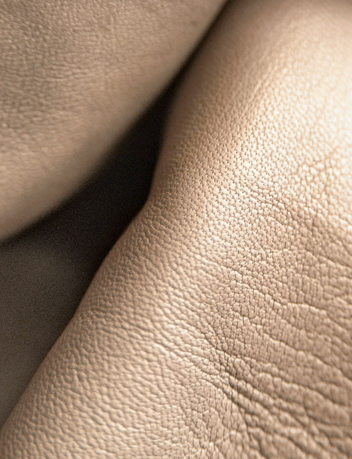 Widerstandsfähiges und geschmeidiges Ziegenleder in zartem beige Ton