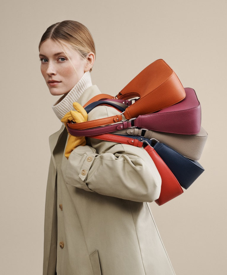 Handtasche Cleo in orange aus Rindsleder
