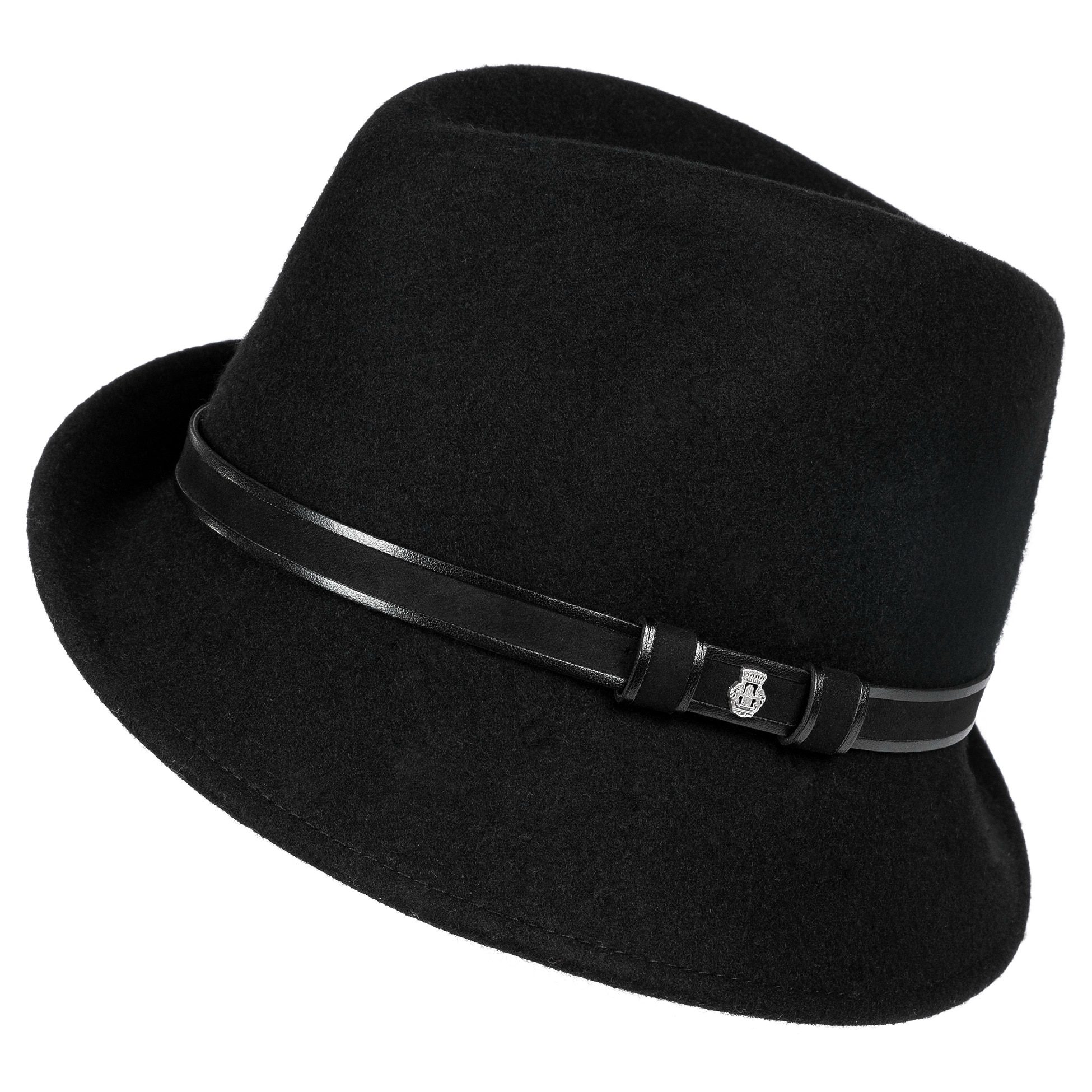 Roeckl womens Madeleine wool felted hat Black with white stitching OS NWT Australian Wool Felt Outback Hat – Village Hat Shop main image 3