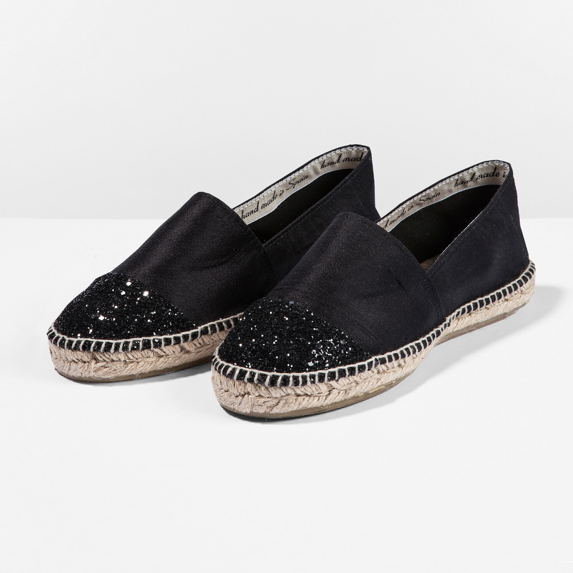 Black glitter espadrilles on sale