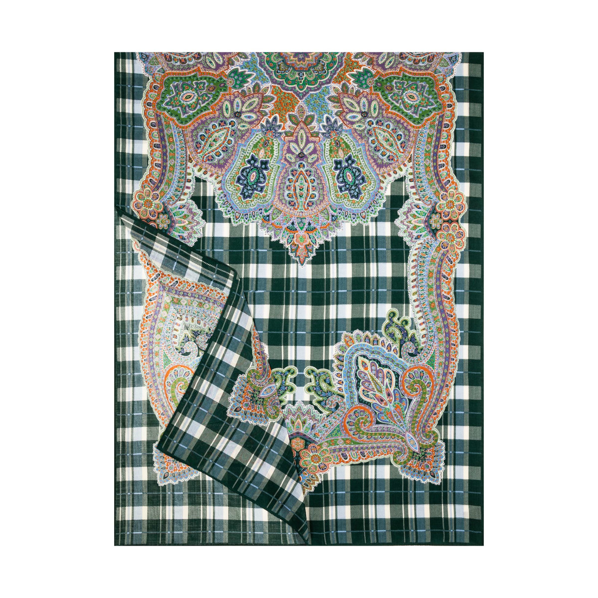 Tartan Paisley 70x180 - multi green