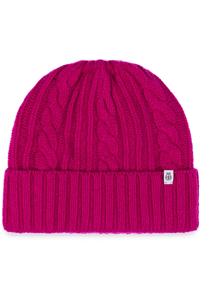 Cabled Charm Mütze - berry