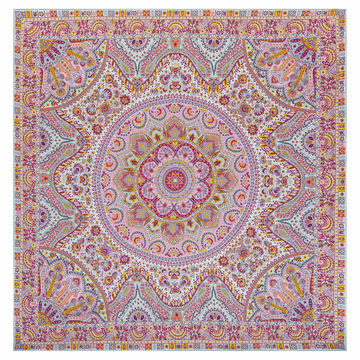 Circular Paisley 140x140  - multi pastel