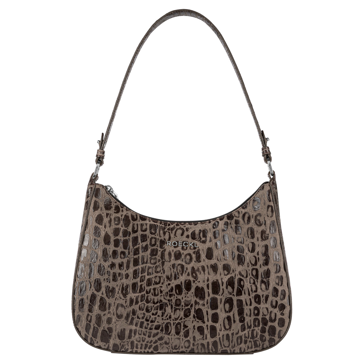 Cleo small Croco silver - mocca