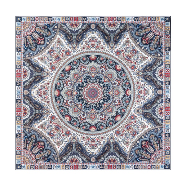 Small Circular Paisley 90x90 - multi blue