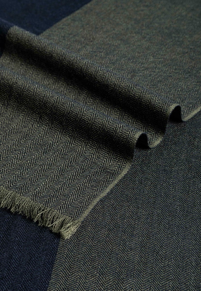 Two-Tone Wool 40x180  - olive/navy
