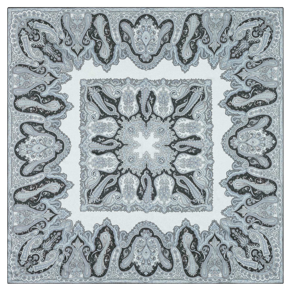 Radient Paisley 140x140 - black/silver