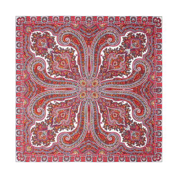 Paisley Star 90x90 - white/red