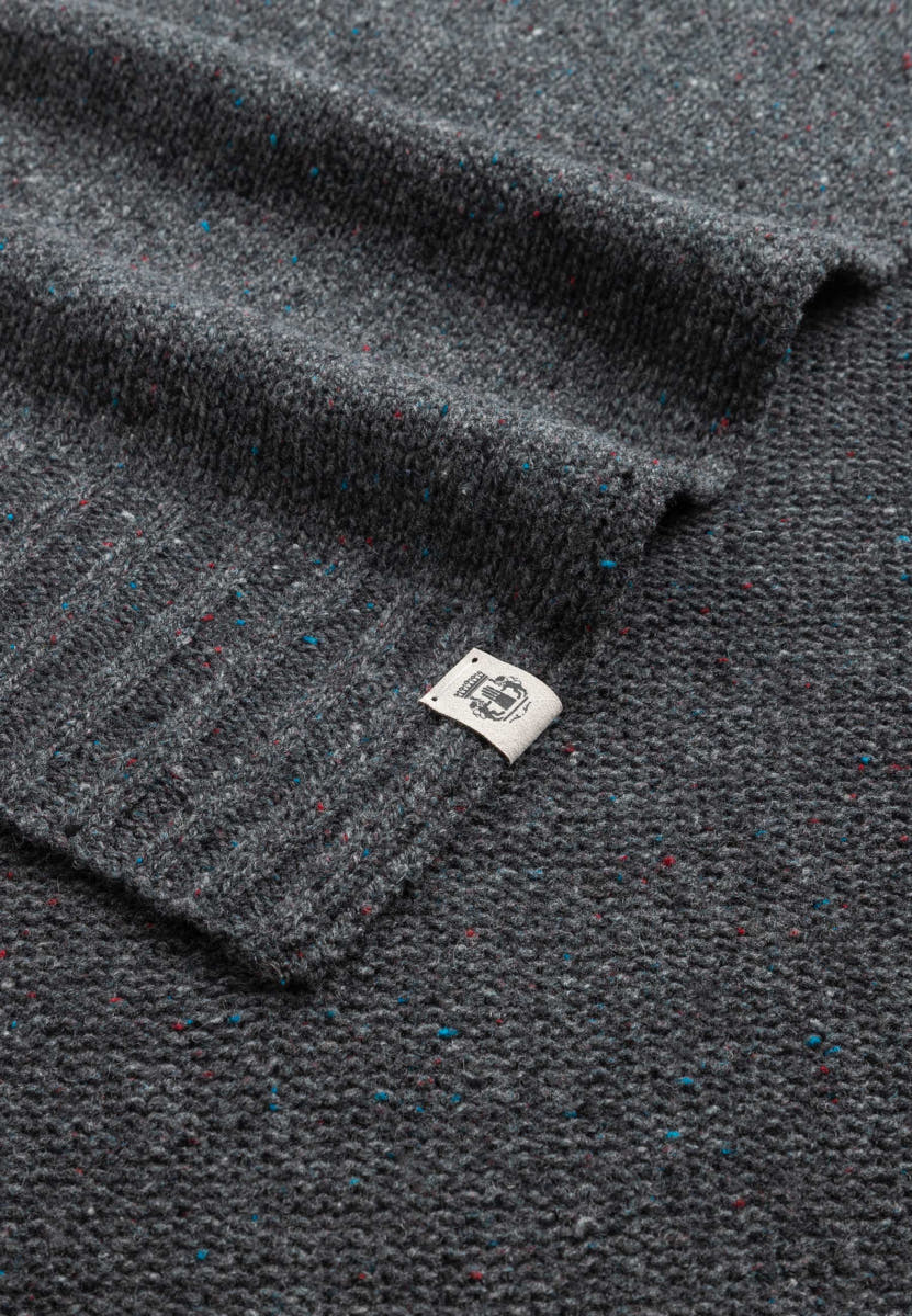 Merino Tweed Schal 35x180  - anthracite