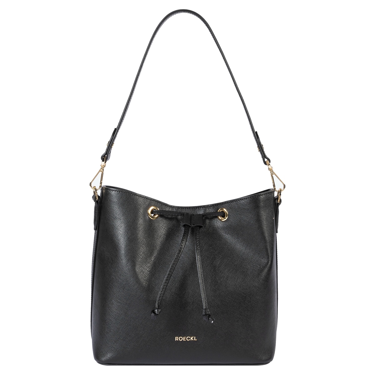 Pitti Saffiano shoulder bag medium - black