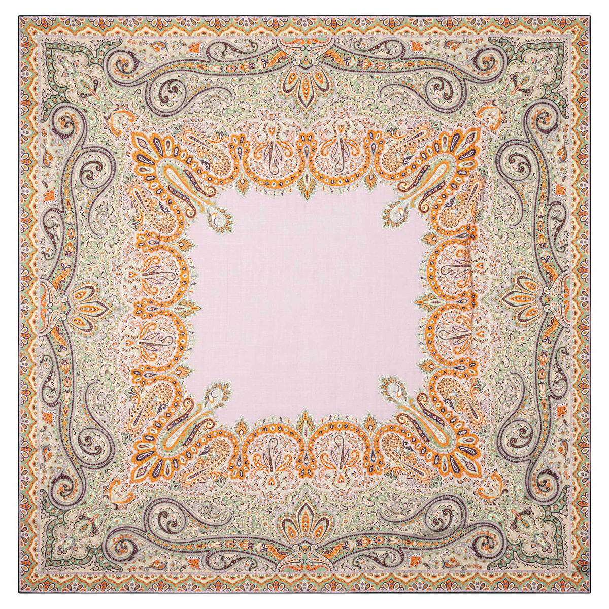Enchanted Paisley 140x140  - multi forest