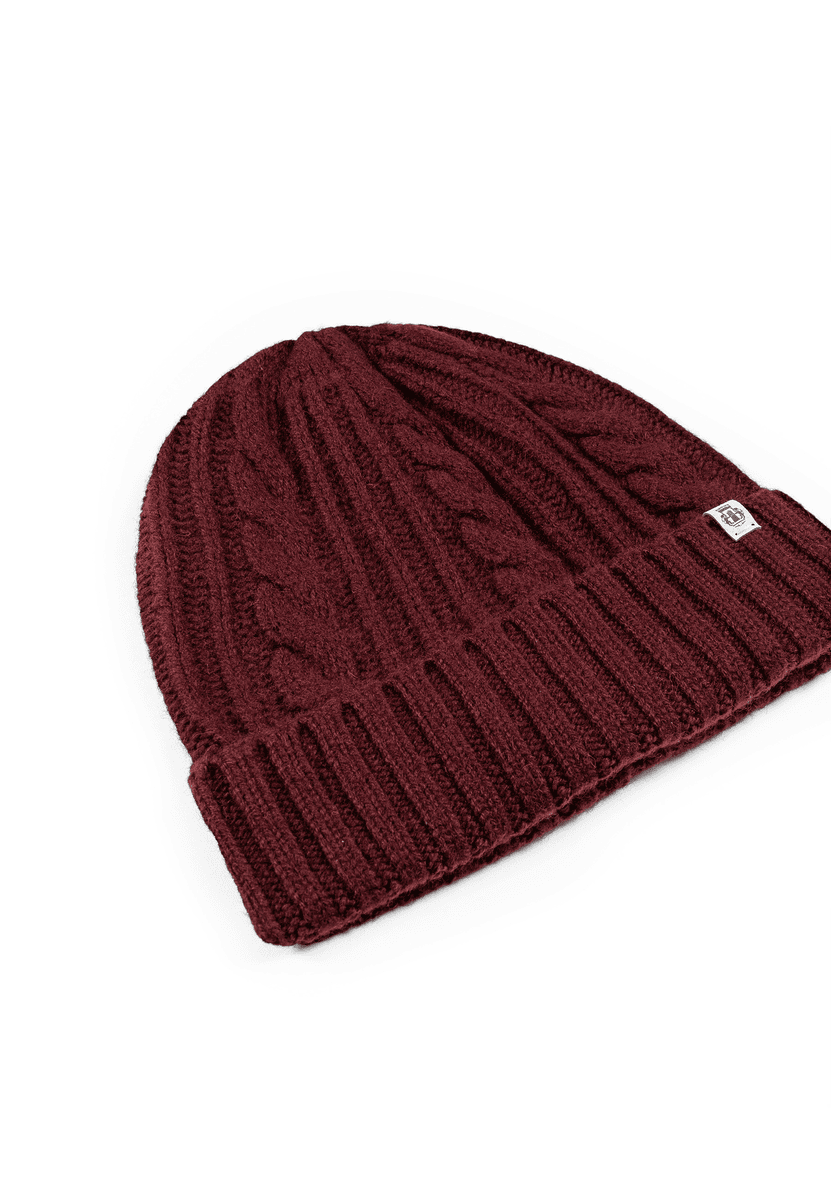Cabled Charm Mütze  - mulberry