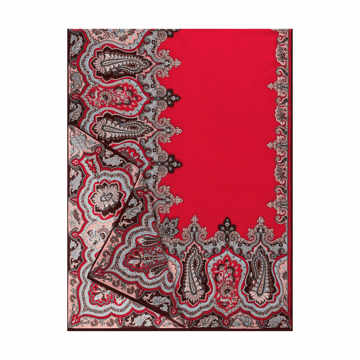 Ornament Paisley 70x180 - red/wine