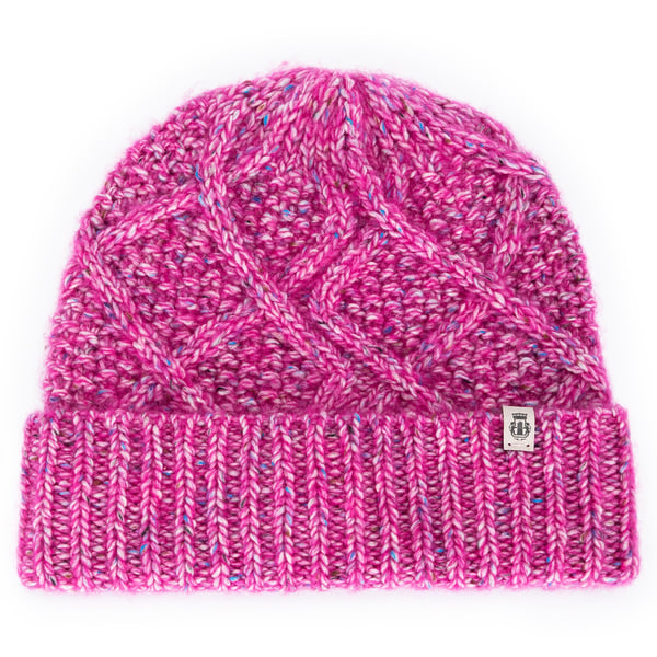 Winter Tweed Mütze  - magenta