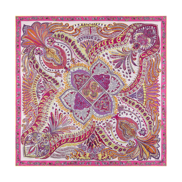 Vibrant Paisley 90x90  - multi pink