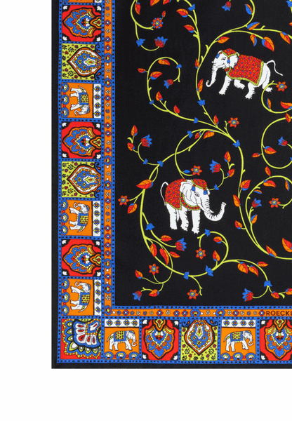 Elephant Celebration 53x53 - multi black