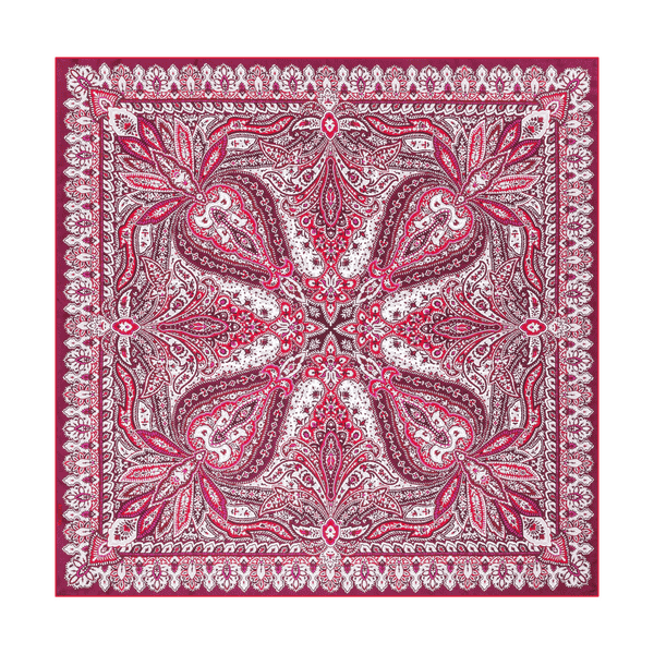 Flourishing Paisley 90x90  - multi magenta
