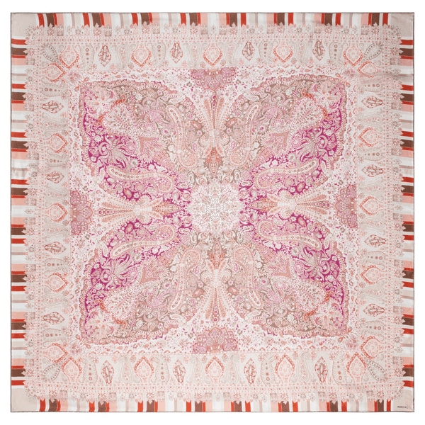 Butterfly Paisley 140x140  - rose/beige