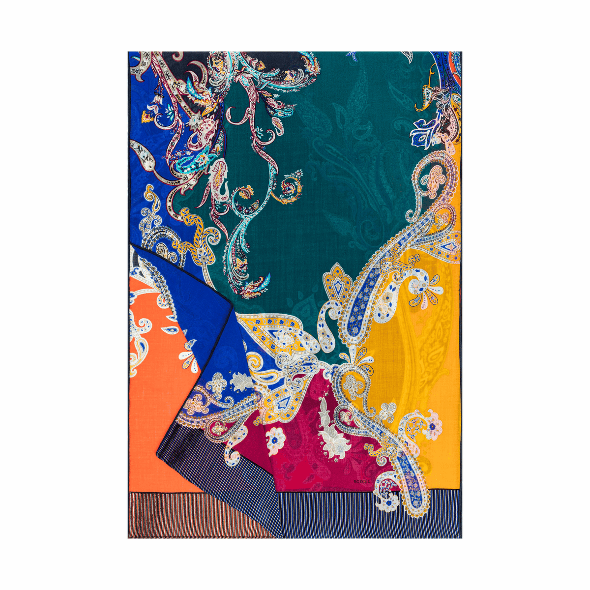 Patchwork Paisley 65x180 - multi navy