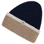 Two Side Knit Mütze  - navy/beige