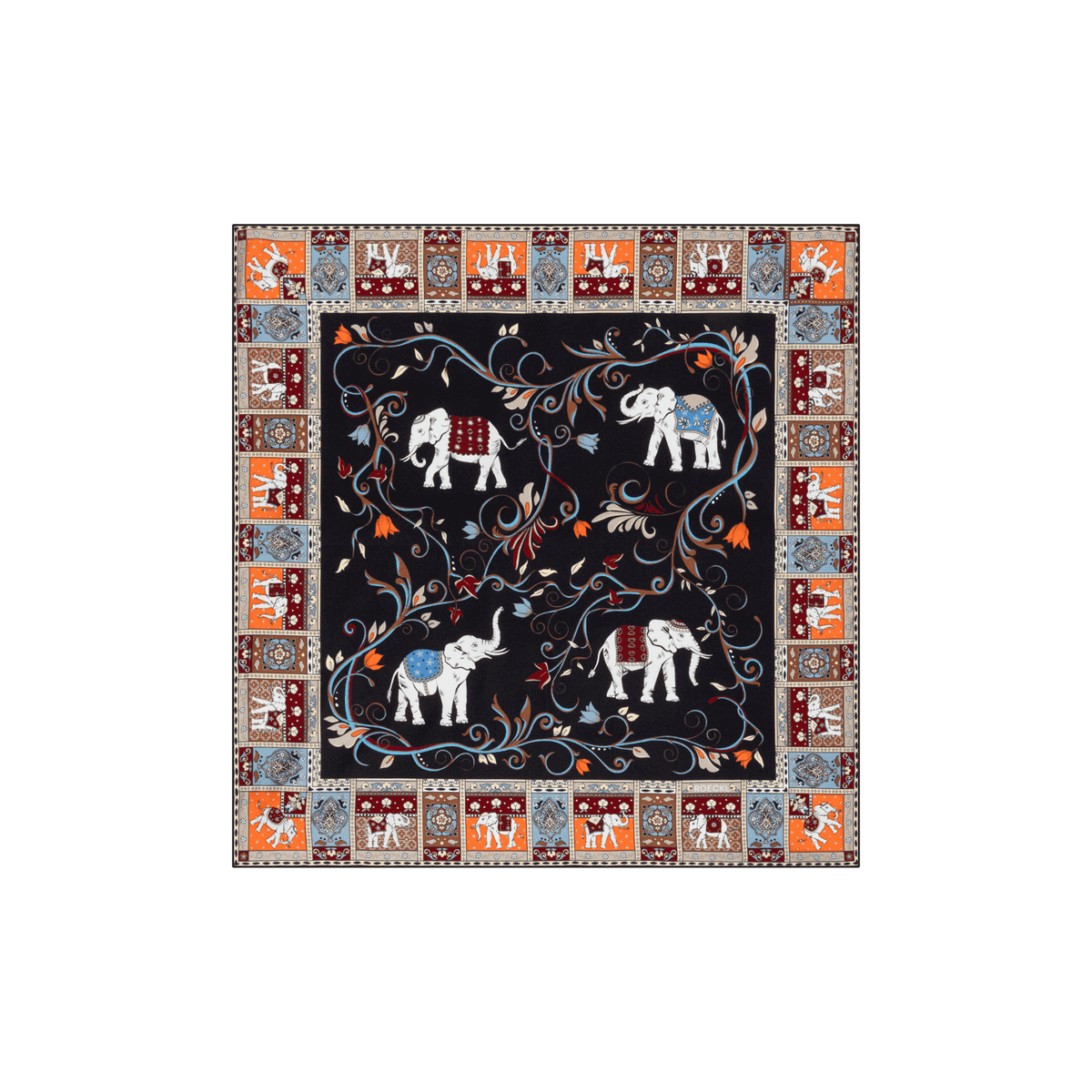 Lucky Elephant 53x53 - black/beige