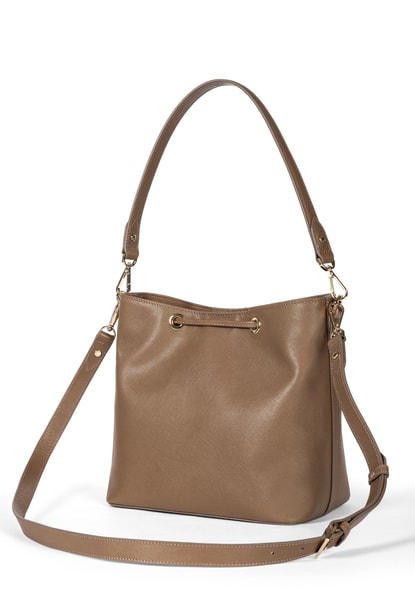 Pitti Saffiano shoulder bag medium - taupe