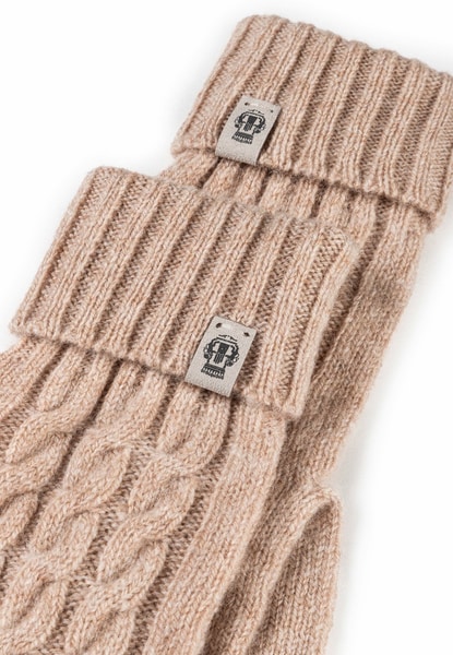 Cabled Charm Strickhandschuhe  - cashmere