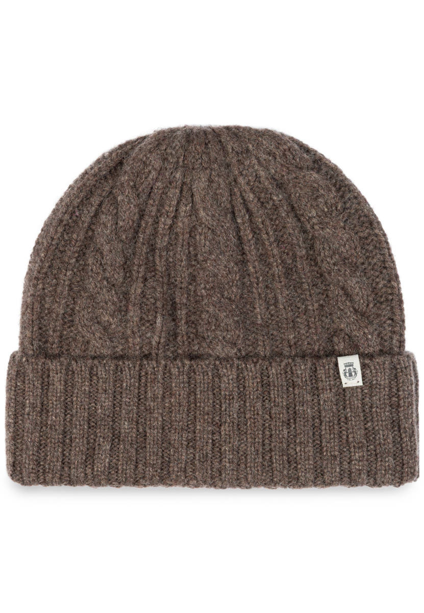 Cabled Charm Mütze - coffee