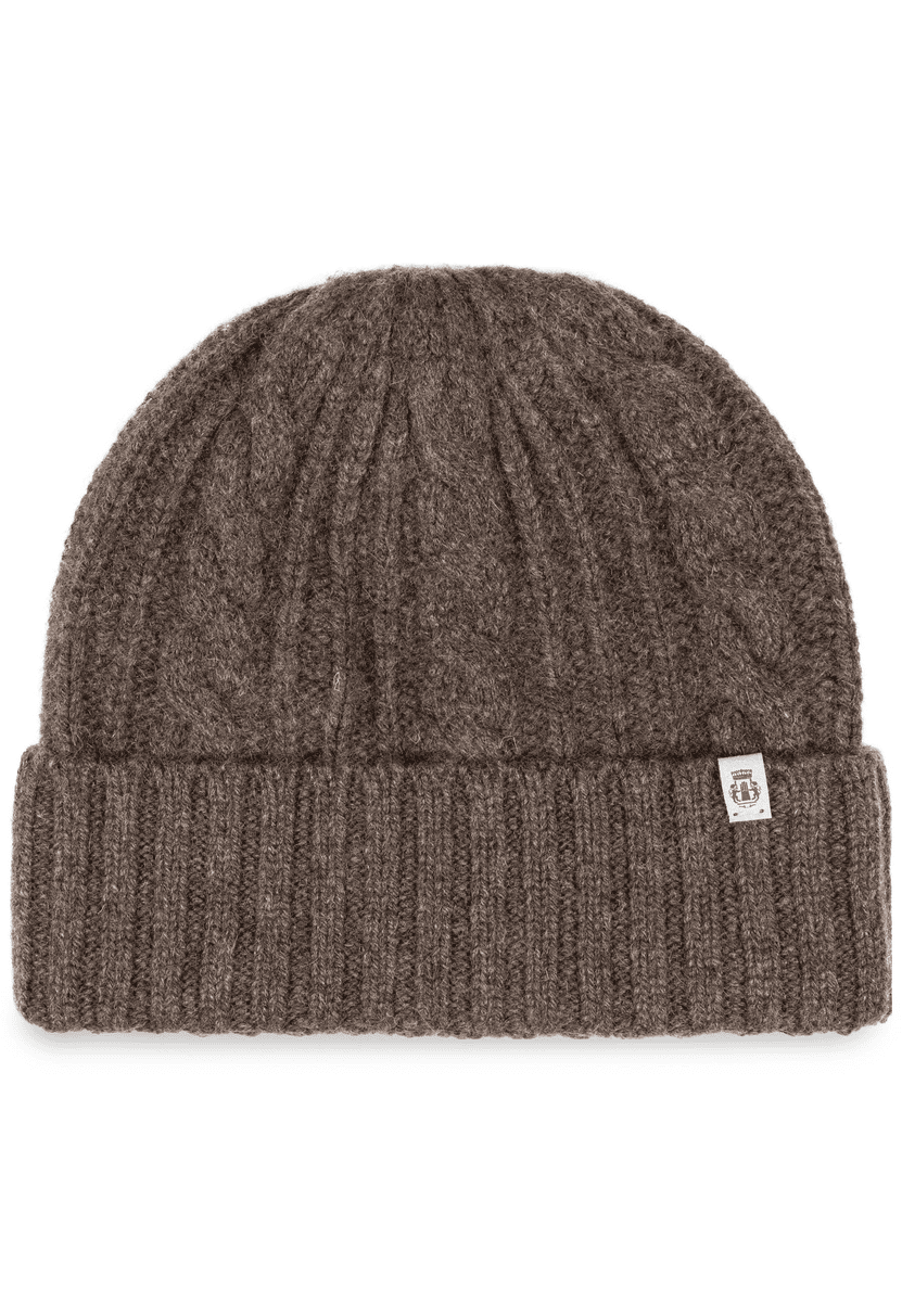 Cabled Charm Mütze - coffee