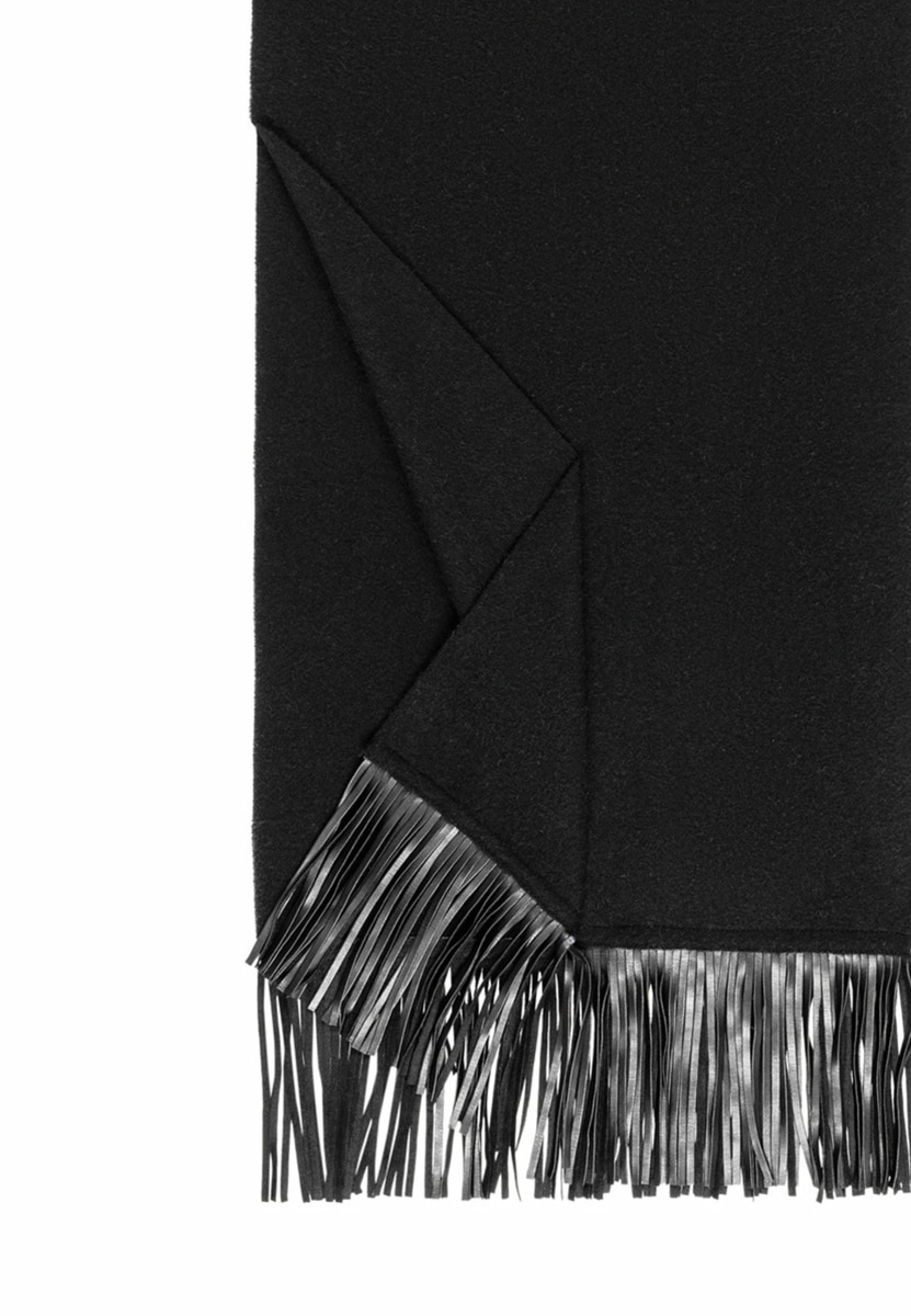 Wool Fringes 35x180 - black