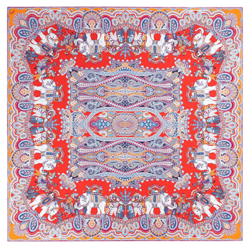 Elephant Parade Silk 140x140 - multi coral