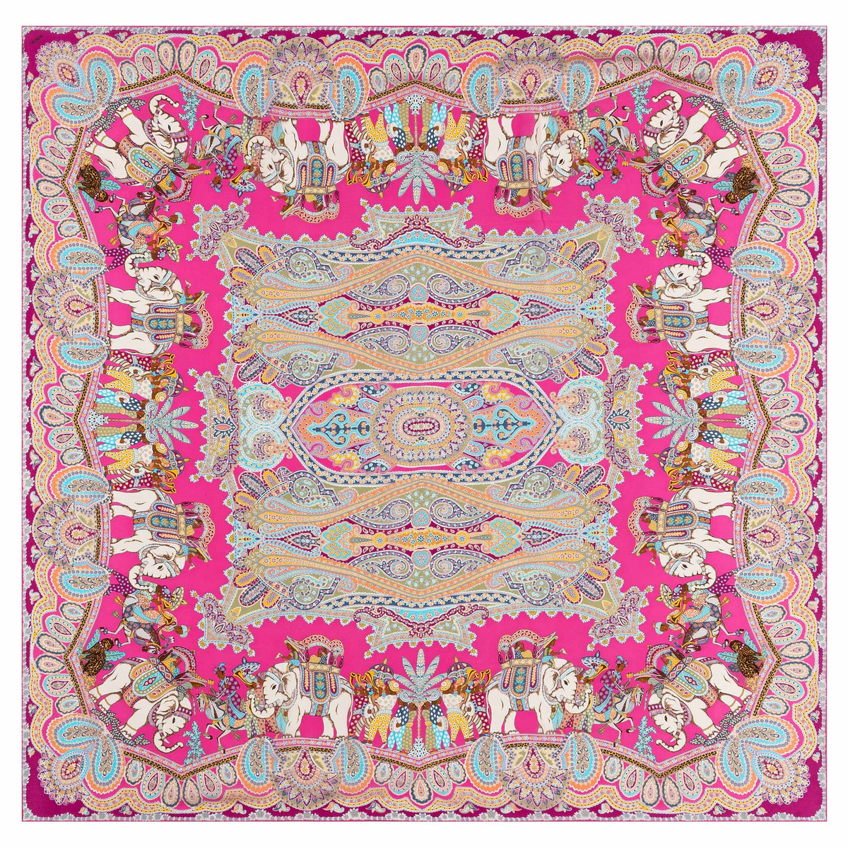 Elephant Parade Silk 140x140 - multi pink