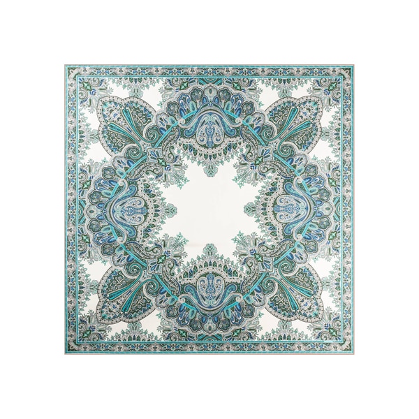 Paisley Reflection 90x90  - multi aqua