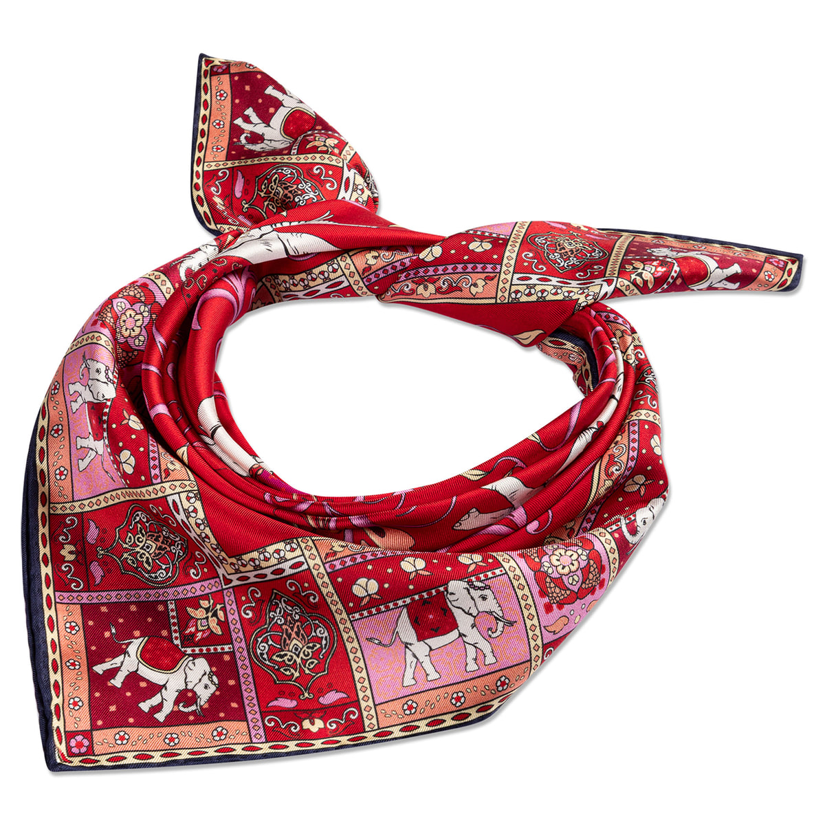 Lucky Elephant 53x53 - multi red