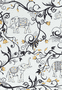 Lucky Elephant 53x53  - white/black