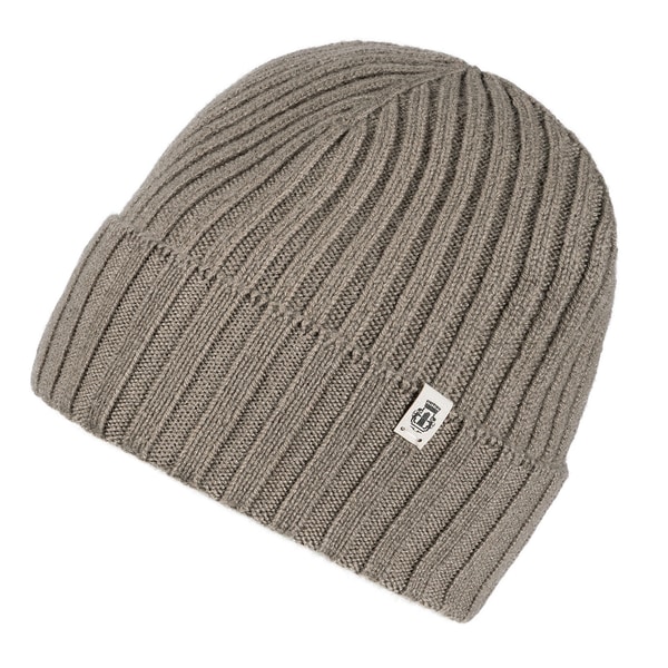 Business Cashmere Muetze mit Umschlag - moss