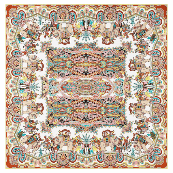 Elephant Parade Silk 140x140 - multi citrus