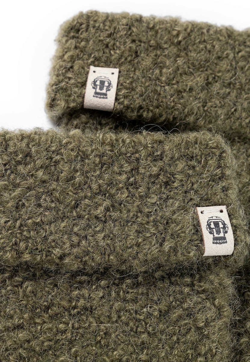 Classic Bouclé Fäustlinge - moss