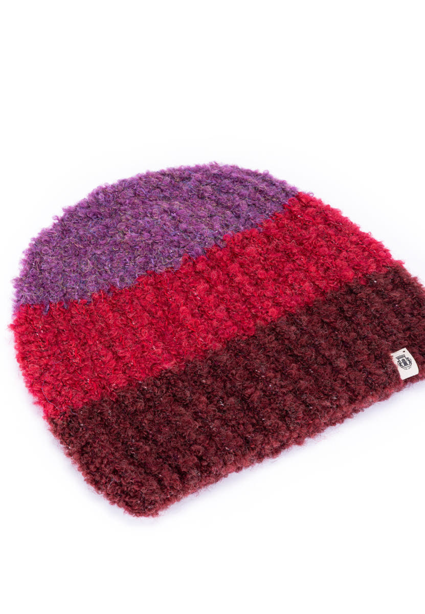 Cosy Bouclé New Mütze   - multi wine
