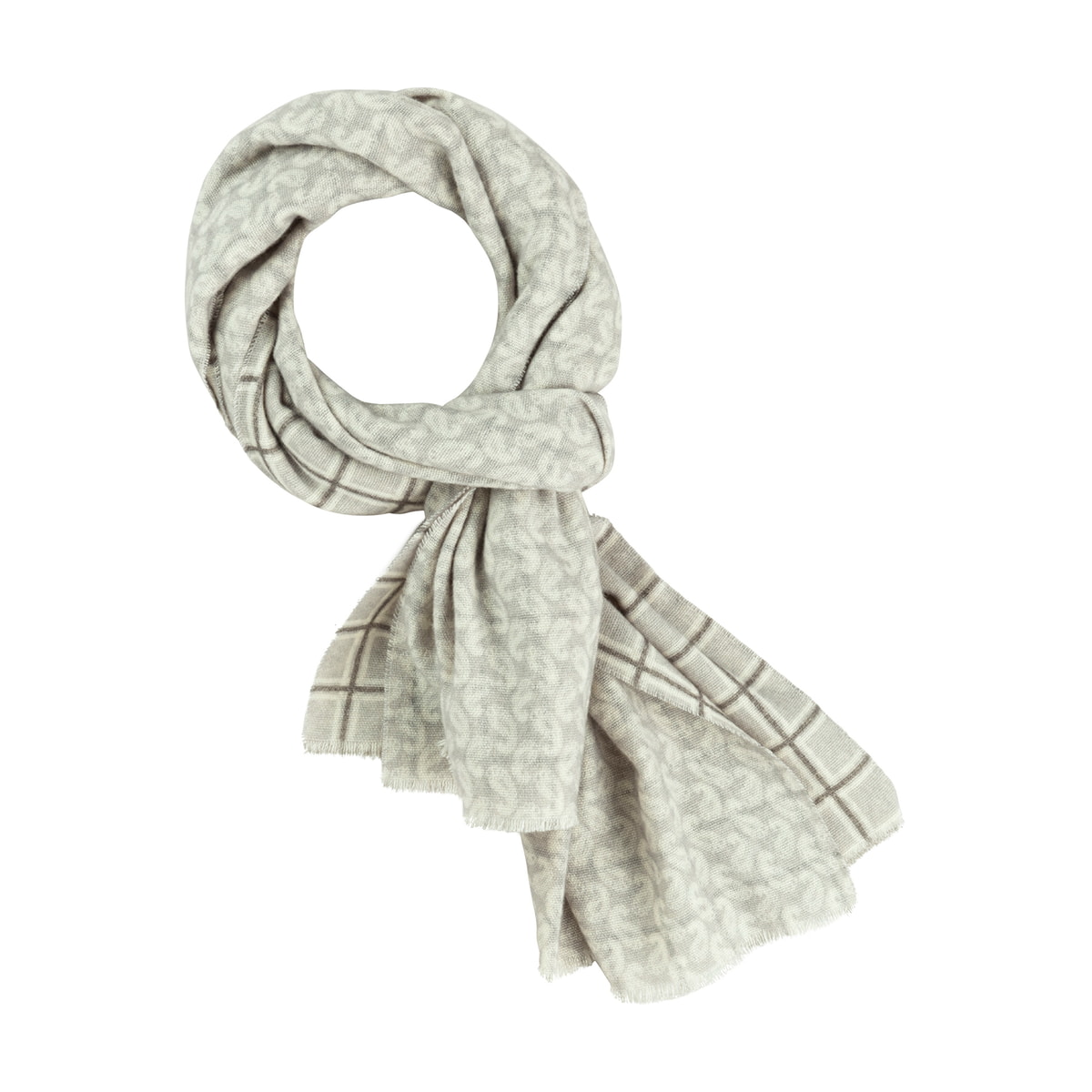 Paisley Check 55x180 55x180 - stone/white