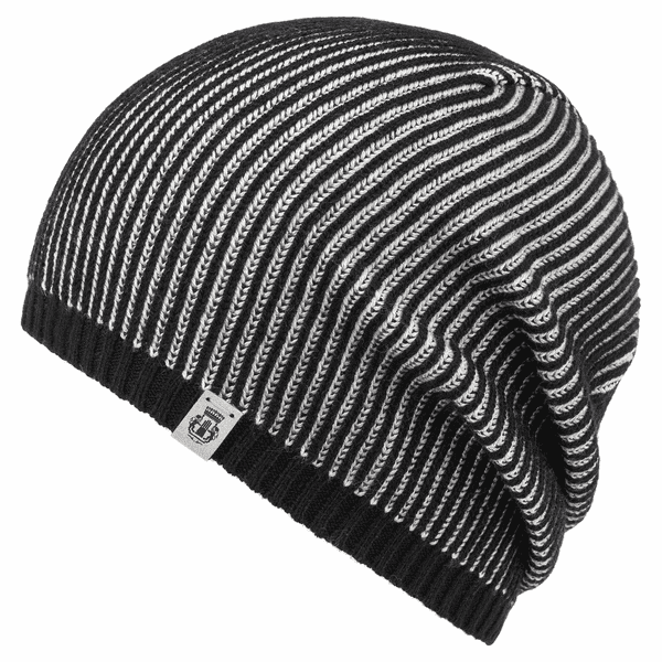 Two Tone Rib Muetze - black