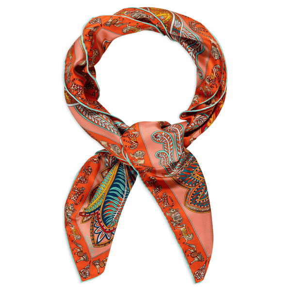 Vibrant Paisley 90x90  - multi tangerine